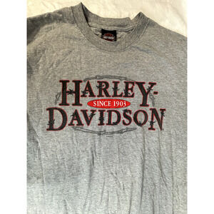 Harley Davidson motorcycle OCALA barb wire gray long sleeve shirt LARGE